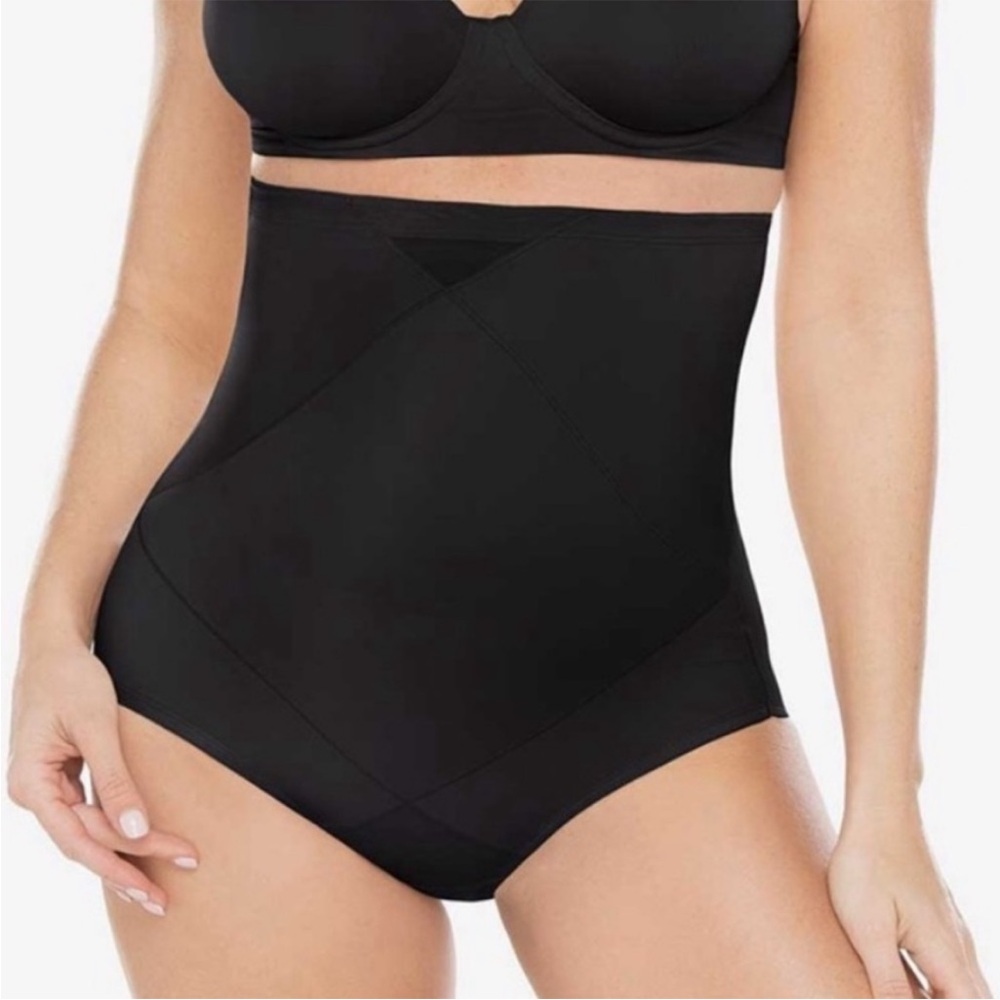 NWOT Miraclesuit Tummy Tuck High Waist Shaping Panty Brief, Black, LARGE